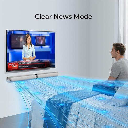 Sound Bar for Smart TV, 80W Soundbar with Bluetooth/ARC/Opt/AUX Connect, Dynamic Volume Boost, 3 Equalizer Modes, 2 in 1 Detachable Soundbar for TV/PC/Gaming/Projectors in Kuwait