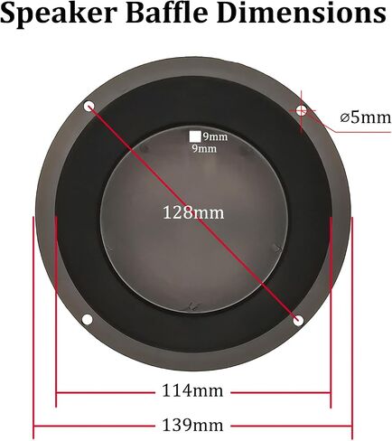 HiQltyla 5in Round Black Plastic Speaker Baffle, Pack of 2 in Saudi Arabia