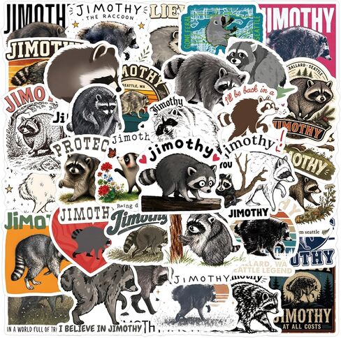 54Pcs Jimothy Raccoon Stickers in Saudi Arabia
