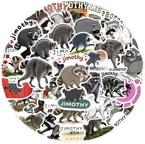 54Pcs Jimothy Raccoon Stickers in Saudi Arabia