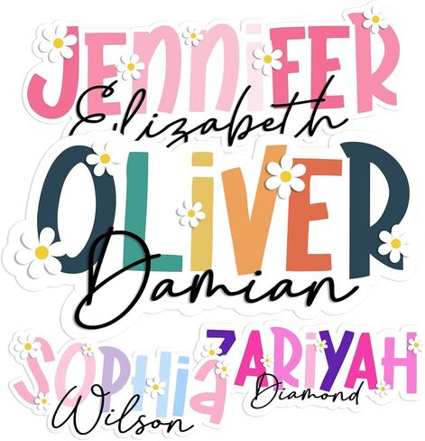 Custom Daisy Name Sticker Personalized Waterproof Vinyl Decal or Magnet in Saudi Arabia