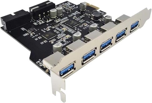 PCIe 5-Port USB 3.0 5Gbps Expansion Card with Chip in Saudi Arabia