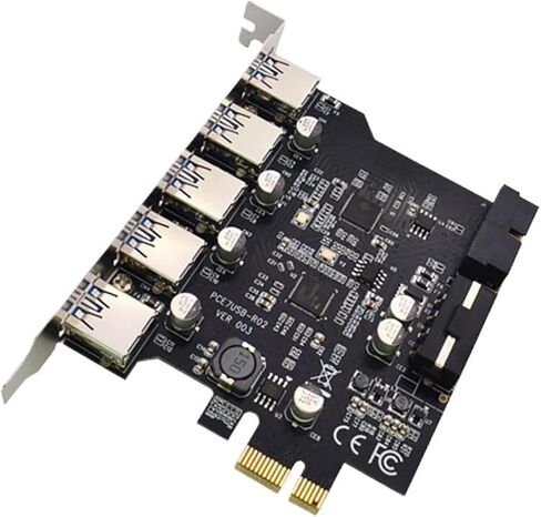 PCIe 5-Port USB 3.0 5Gbps Expansion Card with Chip in Saudi Arabia
