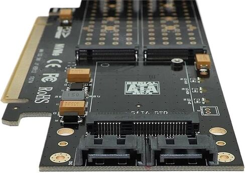 PCIe 3.0 x16 3-in-1 M.2 & mSATA SATA Expansion Card in Saudi Arabia
