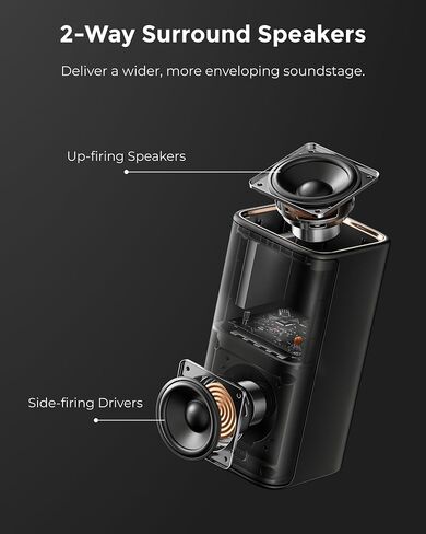 ULTIMEA 7.1.4ch Professional Surround Sound System w/Dolby Atmos, 980W Wireless Sound Bar for Smart TV with 10" Wireless Subwoofer, 20Hz Low Frequency, GaN Amplifier, 4K HDR Pass-Through, Skywave X70 in Saudi Arabia