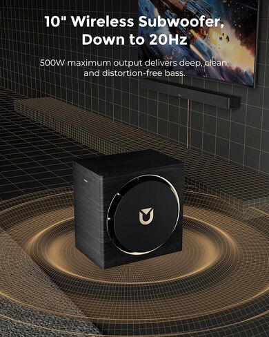 ULTIMEA 7.1.4ch Professional Surround Sound System w/Dolby Atmos, 980W Wireless Sound Bar for Smart TV with 10" Wireless Subwoofer, 20Hz Low Frequency, GaN Amplifier, 4K HDR Pass-Through, Skywave X70 in Saudi Arabia