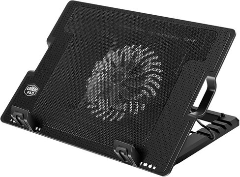 قاعدة تبريد للكمبيوتر المحمول مع 2 منفذ USB لمروحة ألعاب الكمبيوتر المحمول 11 بوصة - 18 بوصة حامل ثابت قابل للتعديل 2 منفذ USB حامل تبريد in Kuwait