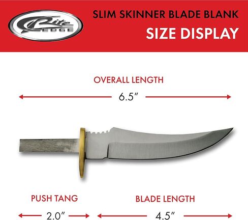 SZCO Supplies 6.5" Slim Skinner Knife Blade Blank - Stainless Steel Clip-Point Blade with Brass Guard, Ideal for DIY Knife Making and Everyday Carry (EDC) in Saudi Arabia