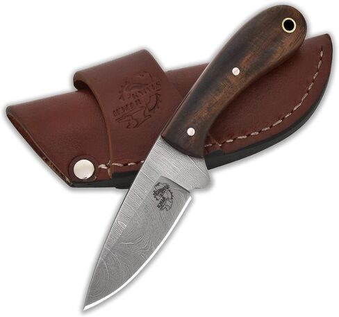 Knives Ranch Handmade Fixed Blade EDC Utility Knife - Full Tang Hunting Knife - Rosewood Handle - Horizontal Scout Carry Sheath (Snug Fit) in Saudi Arabia