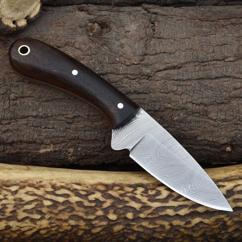 Knives Ranch Handmade Fixed Blade EDC Utility Knife - Full Tang Hunting Knife - Rosewood Handle - Horizontal Scout Carry Sheath (Snug Fit) in Saudi Arabia