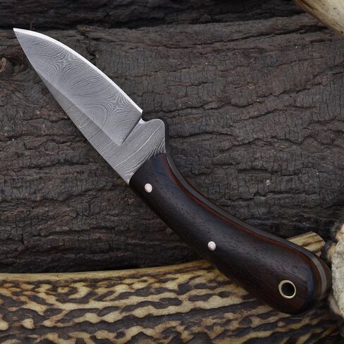 Knives Ranch Handmade Fixed Blade EDC Utility Knife - Full Tang Hunting Knife - Rosewood Handle - Horizontal Scout Carry Sheath (Snug Fit) in Saudi Arabia
