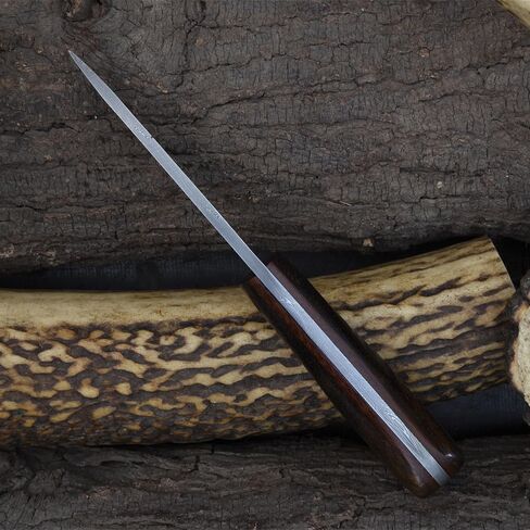 Knives Ranch Handmade Fixed Blade EDC Utility Knife - Full Tang Hunting Knife - Rosewood Handle - Horizontal Scout Carry Sheath (Snug Fit) in Saudi Arabia