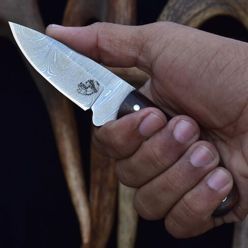 Knives Ranch Handmade Fixed Blade EDC Utility Knife - Full Tang Hunting Knife - Rosewood Handle - Horizontal Scout Carry Sheath (Snug Fit) in Saudi Arabia