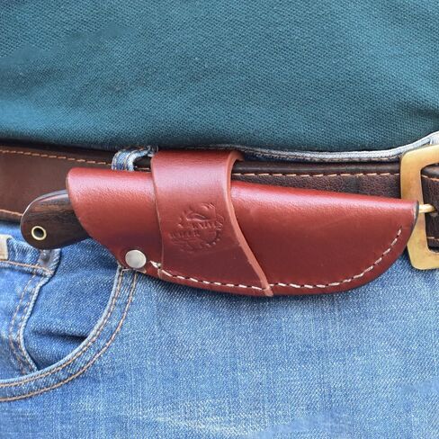 Knives Ranch Handmade Fixed Blade EDC Utility Knife - Full Tang Hunting Knife - Rosewood Handle - Horizontal Scout Carry Sheath (Snug Fit) in Saudi Arabia