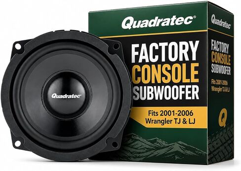 Quadratec Center Console Replacement Subwoofer - Fits Jeep Wrangler TJ 2001-2006 & Unlimited LJ 2004-2006 - 6.75-Inch 2 Ohm 200W Dual Voice Coil Plug and Play Direct-Fit Factory Sub Bass Speaker in Saudi Arabia