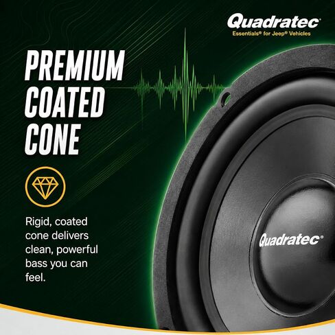 Quadratec Center Console Replacement Subwoofer - Fits Jeep Wrangler TJ 2001-2006 & Unlimited LJ 2004-2006 - 6.75-Inch 2 Ohm 200W Dual Voice Coil Plug and Play Direct-Fit Factory Sub Bass Speaker in Saudi Arabia