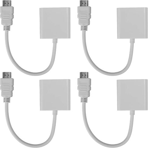 4 قطع كابل محول HDMI ذكر إلى VGA أنثى، محول فيديو 1080P لأجهزة الكمبيوتر المحمول لمراقبة جهاز العرض، محول HDMI عالي الوضوح إلى VGA مع شريحة IC مدمجة لـ HDCP in Kuwait