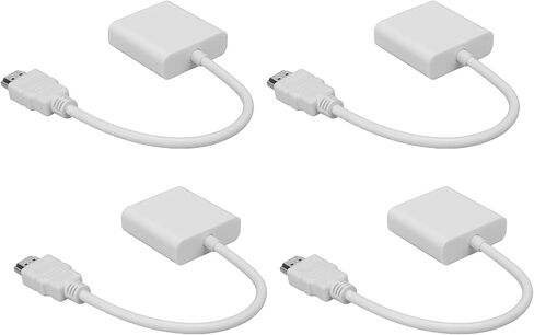 4 قطع كابل محول HDMI ذكر إلى VGA أنثى، محول فيديو 1080P لأجهزة الكمبيوتر المحمول لمراقبة جهاز العرض، محول HDMI عالي الوضوح إلى VGA مع شريحة IC مدمجة لـ HDCP in Kuwait
