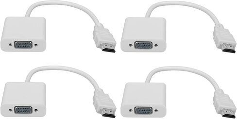 4 قطع كابل محول HDMI ذكر إلى VGA أنثى، محول فيديو 1080P لأجهزة الكمبيوتر المحمول لمراقبة جهاز العرض، محول HDMI عالي الوضوح إلى VGA مع شريحة IC مدمجة لـ HDCP in Kuwait