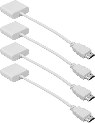 4 قطع كابل محول HDMI ذكر إلى VGA أنثى، محول فيديو 1080P لأجهزة الكمبيوتر المحمول لمراقبة جهاز العرض، محول HDMI عالي الوضوح إلى VGA مع شريحة IC مدمجة لـ HDCP in Kuwait