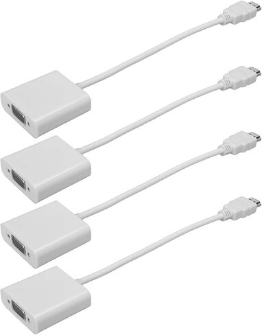4 قطع كابل محول HDMI ذكر إلى VGA أنثى، محول فيديو 1080P لأجهزة الكمبيوتر المحمول لمراقبة جهاز العرض، محول HDMI عالي الوضوح إلى VGA مع شريحة IC مدمجة لـ HDCP in Kuwait