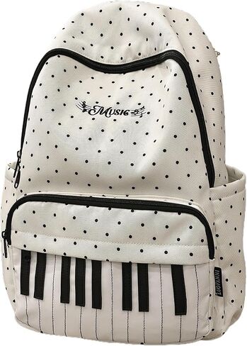 Piano Backpack Whimsical Twee Backpack Y2k Cute Daypack Medium Bookbag Cutecore Supplies (Blue) in Saudi Arabia