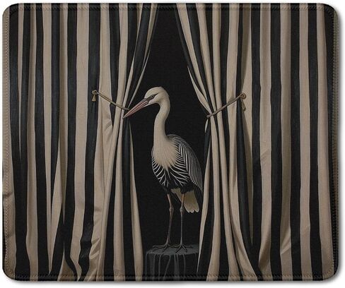 Moody Crane Bird Mouse Pad, Modern Surreal Crane Bird Mouse Pads Mousepad for Desk Home Office Dorm Computers Laptop, Eclectic Elegant Bird Office Supplies Desk Accessories, 9.5x7.9 Inch in Kuwait