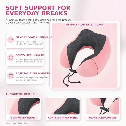 5-in-1 Pink Desk Accessories Set with Neck Pillow and Wrist Rests in Saudi Arabia