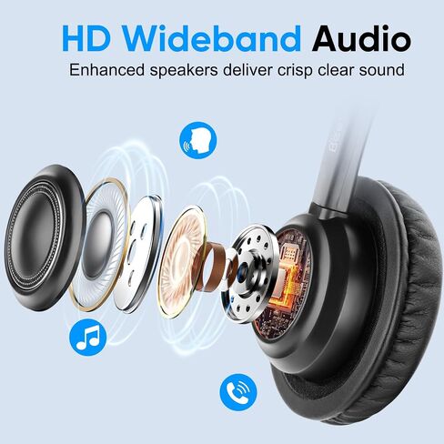 Telephone Headset with Microphone Noise Canceling for Office Landline Deskphone, with Mic Mute Volume Controller, Mono RJ9 Phone Headset for Call Center Avaya Polycom Nortel in Kuwait