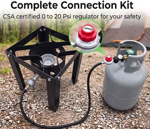 Horyanr Heavy Duty Single Propane Burner 100,000 BTU with 20 PSI Regulator in Kuwait
