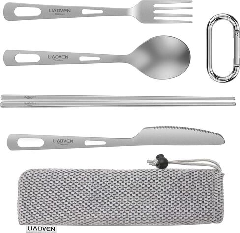Titanium Ultralight Flatware Set, Fork, Spoon and Knife Chopsticks with Bag in Saudi Arabia