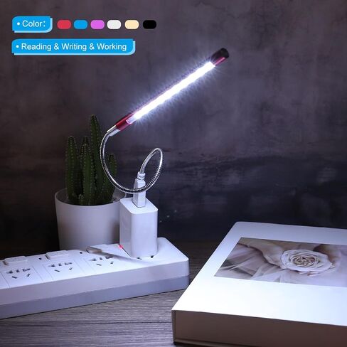 Keyboard Light Laptop Lamp USB LED Lights, 10 Lamp Beads LED Light Flexible Stick Long Geeseneck Lamp, Silver Tone in Saudi Arabia