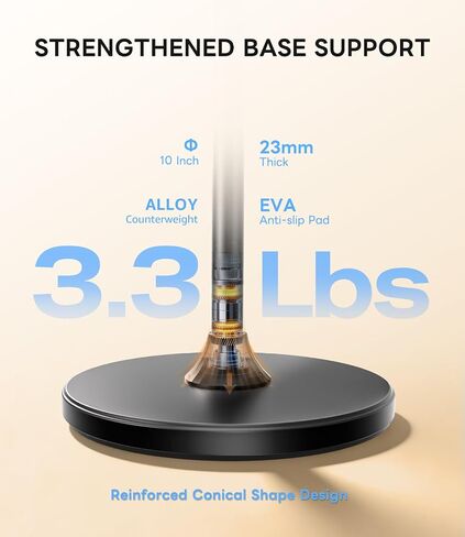 Overhead Phone Stand for Video Recording, Floor Stand Heavy Duty 360° Adjustable Boom Arm Phone Mount with Weighted Base for Cooking, Craft, Drawing, Live Streaming, Compatible with iPhone & Android in Saudi Arabia