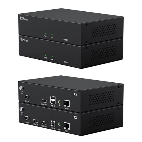 HDMI KVM Extender Over Single Cat5e/6/6a up to 150M(492ft), 1080P@60Hz, Plug & Play, Keyboard & Mouse Over Network,Visually Zero Latency, HDMI Local Loop-Out, SECC Steel Case, TX+RX in Kuwait