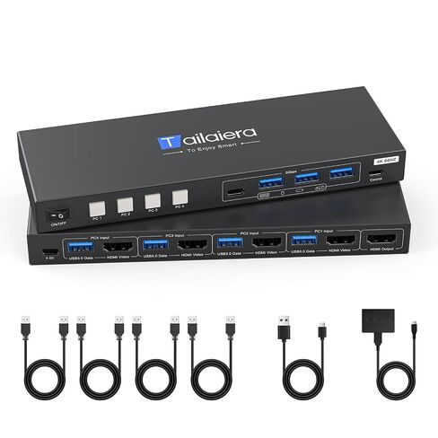 USB3.0 HDMI KVM Switch 4 Computers Share 1 Monitor, 4K@60Hz in Saudi Arabia
