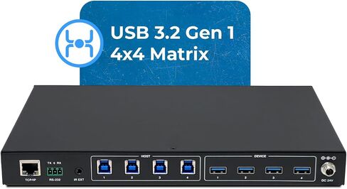 OREI 4x4 USB Matrix Switch - USB 3.2, IR Remote, RS-232, WebGUI, Peripheral in Saudi Arabia