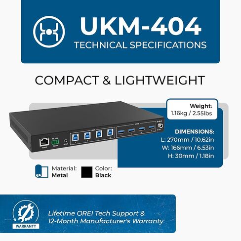 OREI 4x4 USB Matrix Switch - USB 3.2, IR Remote, RS-232, WebGUI, Peripheral in Saudi Arabia