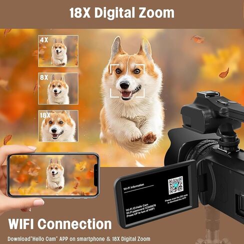 6K 64MP Camcorder Video Camera IR Night Vision Vlogging for YouTube in Saudi Arabia