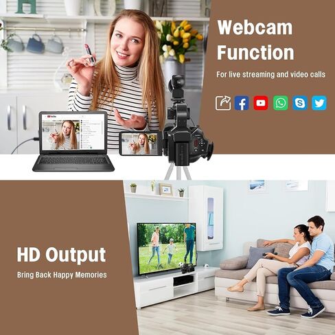 6K 64MP Camcorder Video Camera IR Night Vision Vlogging for YouTube in Saudi Arabia