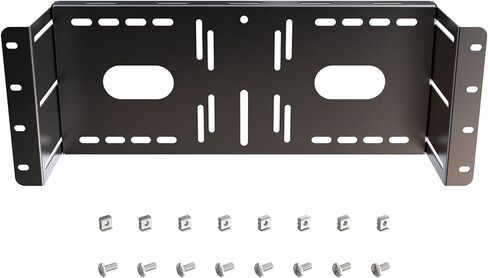 4U Rack Mount VESA Monitor Bracket - Fits 19 Inch Server Rack Cabinet, Universal VESA LCD Monitor Mount Fits 75x75 & 100x100mm, Adjustable Depth Steel Rackmount Display Bracket, Black, SPSVR-M01 in Kuwait