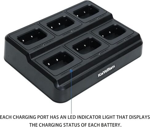 KAYOTOM Six Way Charger Multi Unit Rapid Gang Charger Station with Removable AC Adapter -Only Compatible with AT600 Walkie Talkie and Battery (1 Pack) in Saudi Arabia