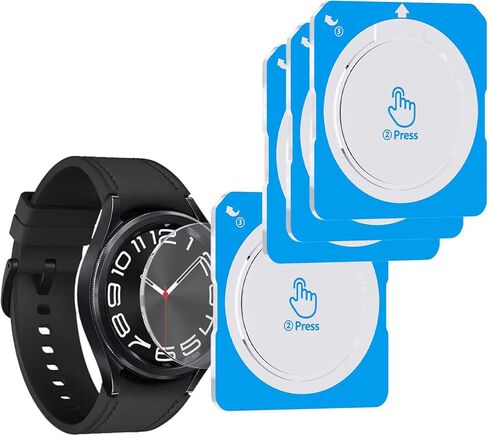 4-Pack for Samsung Galaxy Watch 6 Classic 47mm/Galaxy Watch 7 Ultra 47mm Screen Protector, Tempered Glass with Auto Alignment Frame, Full Coverage, HD Clear, Scratch Resistant, 9H Hardness in Kuwait