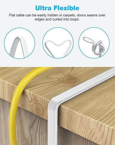 DDMALL CAT 8 Ethernet Cable (10ft+20ft), High Speed 40Gbps 2000MHz 26AWG Shielded Flat Heavy Duty S/FTP CAT8 Internet Network LAN Patch Cord for Xbox, PS5, PS4, Gaming, Router, Modem, Switch in Kuwait
