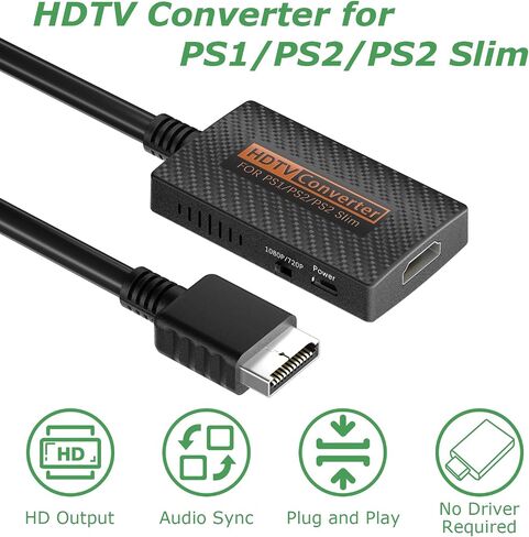 PS2 to HDMI Adapter with HD Link Cable for PS1/PS2 Slim Console in Kuwait