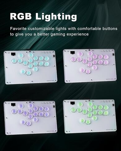 Leverless Controller Arcade Stick CosmoxGaming T16-C: Leverless Arcade Stick with Turbo,Leverless Controller for PC/PS3/PS4/Switch Game,Crystal Low-Profile Switch Arcade Stick Support Hot Swap & SOCD in Kuwait