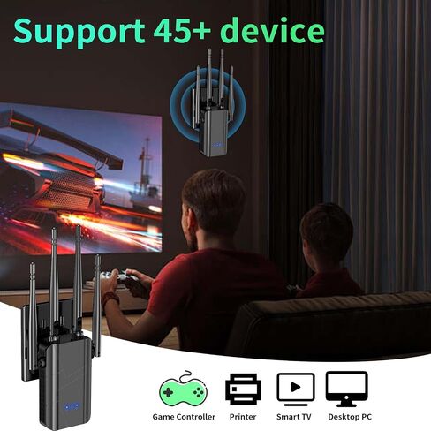 2026 WiFi Extender Signal Booster, Long Range Internet Extender WiFi Booster for Home Wireless Router Amplifier w/Ethernet Port, Best Wi-Fi Repeater Support Most Devices, Network Extender, 1-Tap Setup in Kuwait