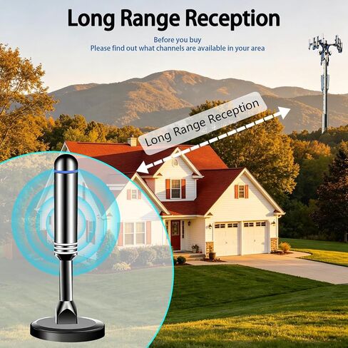 Antenna for Smart TV,9.71FT Air Channels Antenna,Long Range Reception Supports 4k 1080p for TVs and Long Cable with 108Miles,Easy Installation Antennas in Saudi Arabia