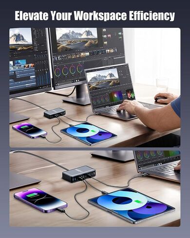 1000W USB C Charger Block,10-Port USB C GaN Multiple Port Charging Station in Kuwait