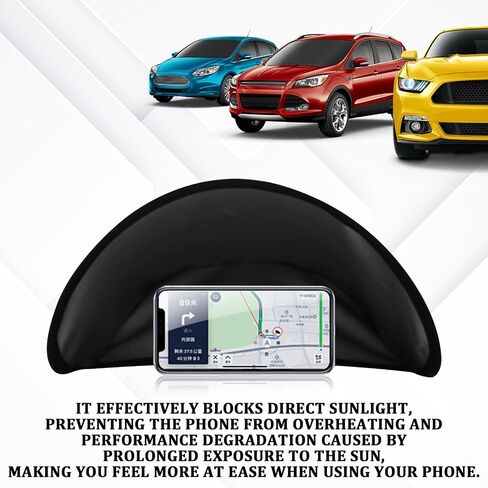 Car Phone Sun Shade, Foldable Anti-Glare Cell Phone Sunshade Protection Umbrella, High Elasticity Skeleton Dashboard Phone Sun Visor Universa Heat-Insulating Phone Sun Shield Cover for Most Cars in Kuwait
