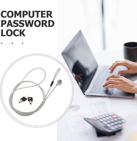 Laptop Locking Cable with Key, 6.6ft Zinc Alloy Security Lock in Saudi Arabia
